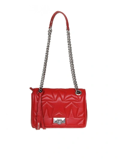 Shop Jimmy Choo Shoulder Helia / S In Nappa Matelasse Red Color