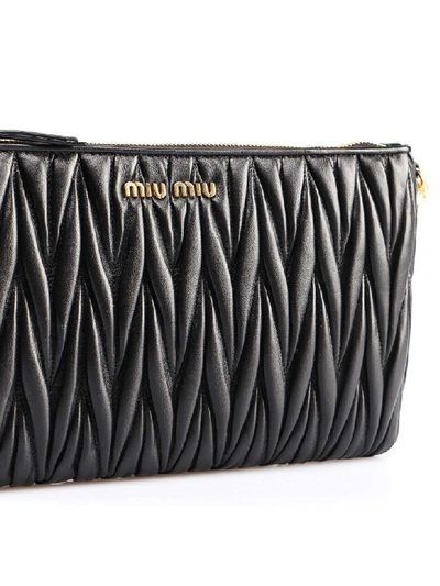 Shop Miu Miu Clutch Matelasse` In Nero