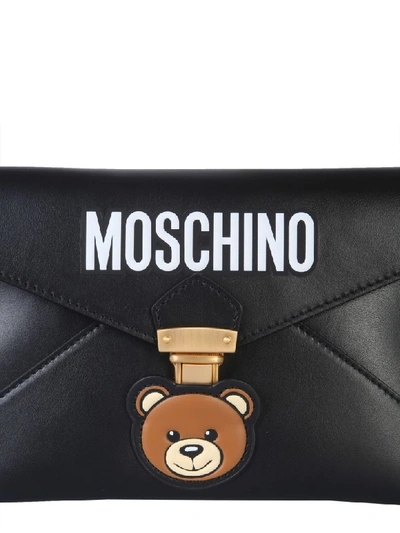 Shop Moschino Teddy Bear Clutch In Nero