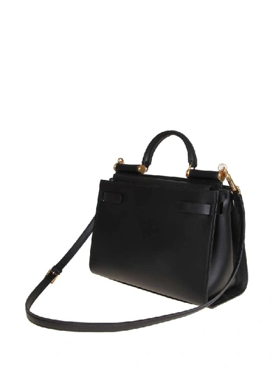 Shop Dolce & Gabbana Sicily Bag 62 Small In Calf Leather In Black