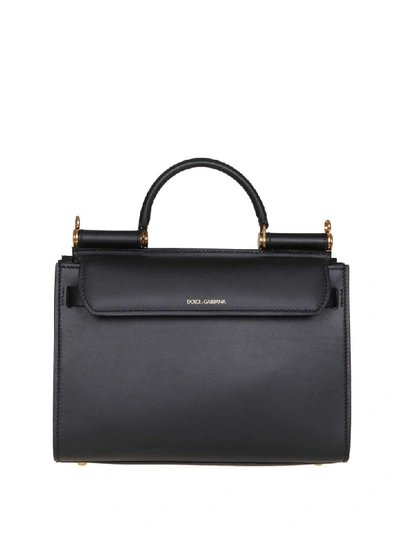 Shop Dolce & Gabbana Sicily Bag 62 Small In Calf Leather In Black