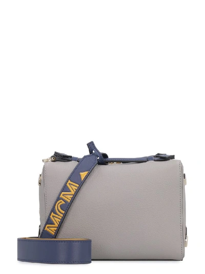 Mcm Milano Leather Boston Bag In Grey ModeSens