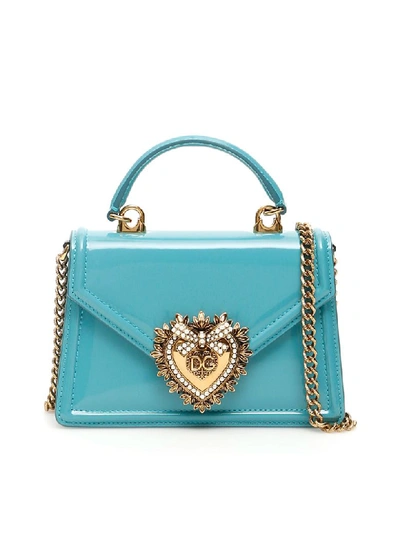 Shop Dolce & Gabbana Small Devotion Bag In Azzurro Pastello (light Blue)