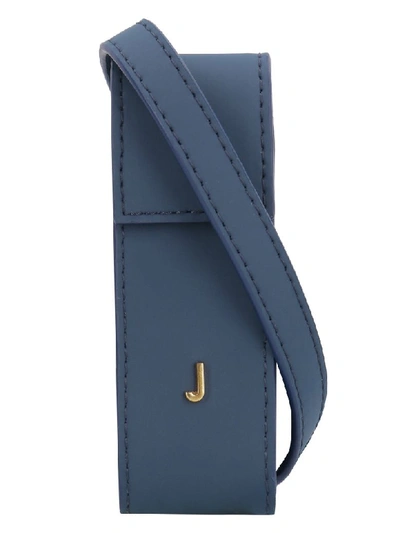 Shop Jacquemus Leather Lipstick Holder In Blue