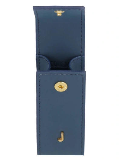 Shop Jacquemus Leather Lipstick Holder In Blue