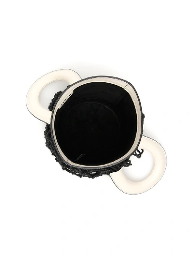Shop Staud Bicolor Moreau Bag In Cream Black (white)
