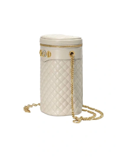 Shop Gucci Quilted Leather Belt Bag In White