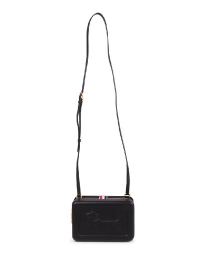 Shop Thom Browne Black Hector Crossbody Bag