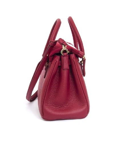Shop Maison Margiela Red Calf Leather Medium 5ac Tote Bag In Rosso