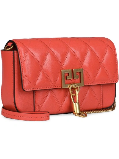 Shop Givenchy Pocket Quilted Leather Mini-bag In Coral