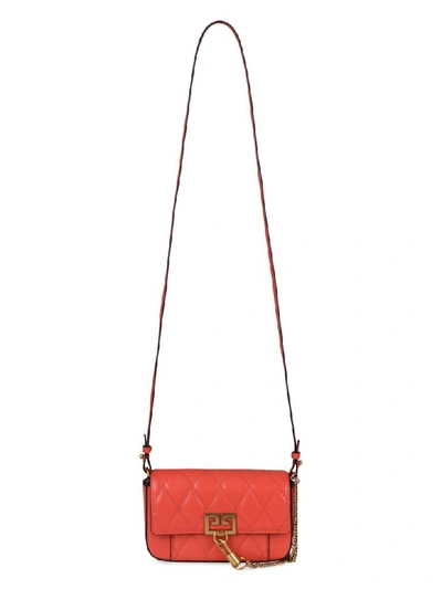 Shop Givenchy Pocket Quilted Leather Mini-bag In Coral