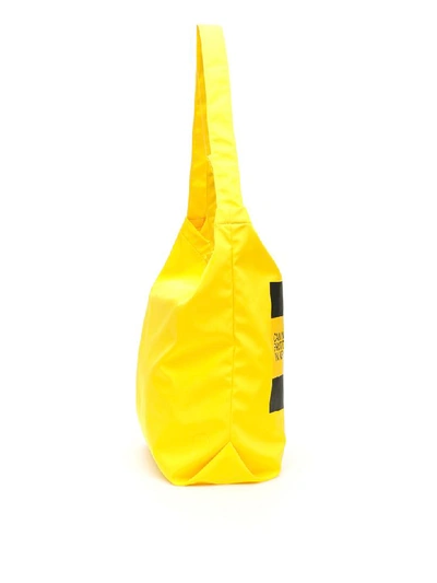 Shop Calvin Klein Small Logo Shopper In Yellow Black Flag (yellow)