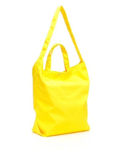 Shop Calvin Klein Small Logo Shopper In Yellow Black Flag (yellow)