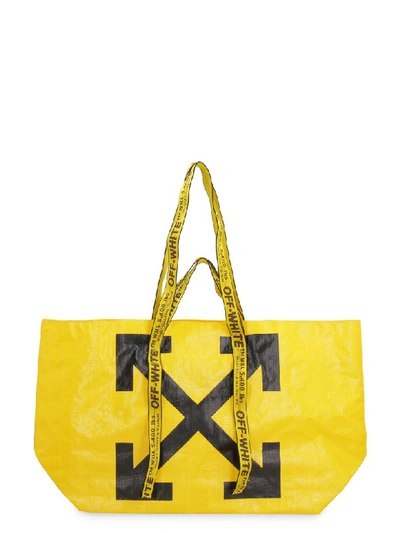 Shop Off-white Printed Tote Bag In Yellow