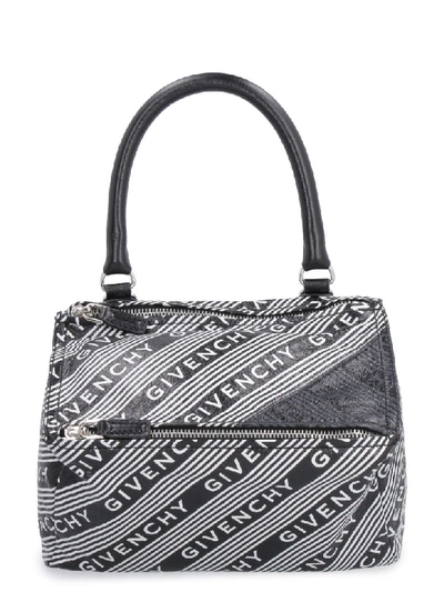 Shop Givenchy Pandora Printed Leather Bag In Black