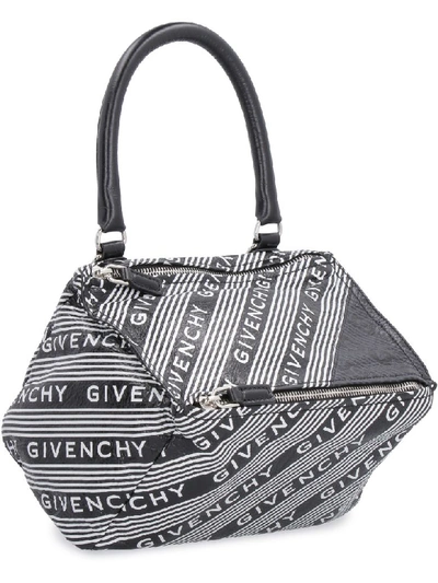 Shop Givenchy Pandora Printed Leather Bag In Black