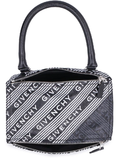Shop Givenchy Pandora Printed Leather Bag In Black