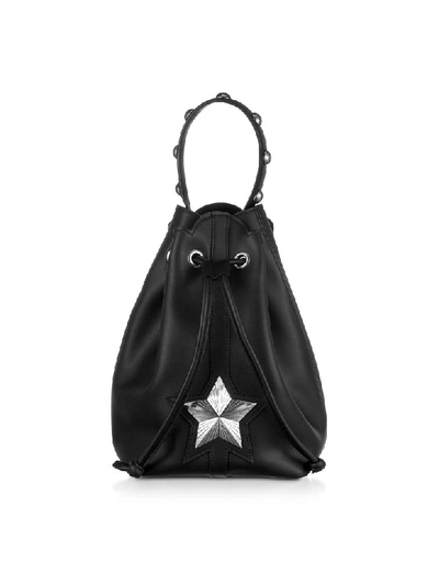 Shop Les Jeunes Etoiles Black Leather Vega Bucket Bag