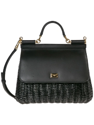 Shop Dolce & Gabbana Sicily Handbags In Nero