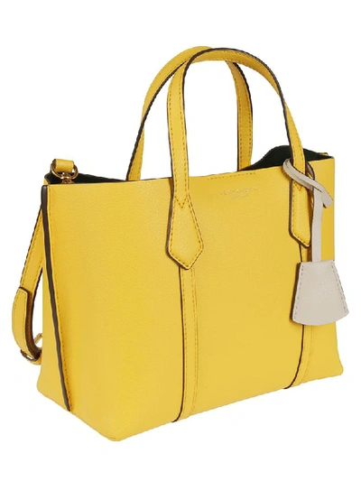 Shop Tory Burch Perry Small Triple-compartment Tote In Lemon Drop