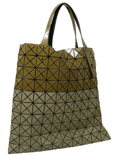 Shop Bao Bao Issey Miyake Prism Bi-texture Tote In Khaki