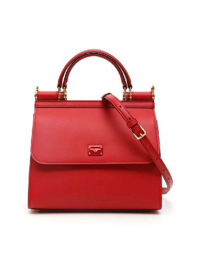 Shop Dolce & Gabbana Small Sicily 58 Bag In Rosso Papavero (red)