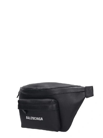 Shop Balenciaga Everuday Belt Waist Bag In Black Leather