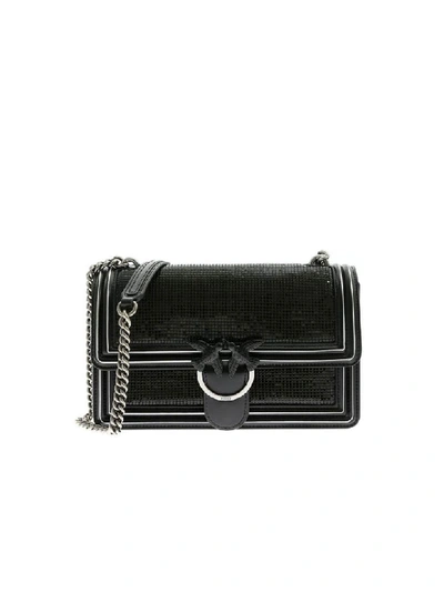 Shop Pinko Metal Black Love Bag In Nero (black)