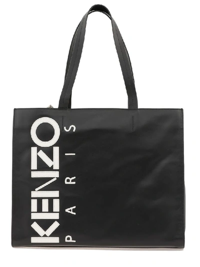 Shop Kenzo Logo Shopper In Black