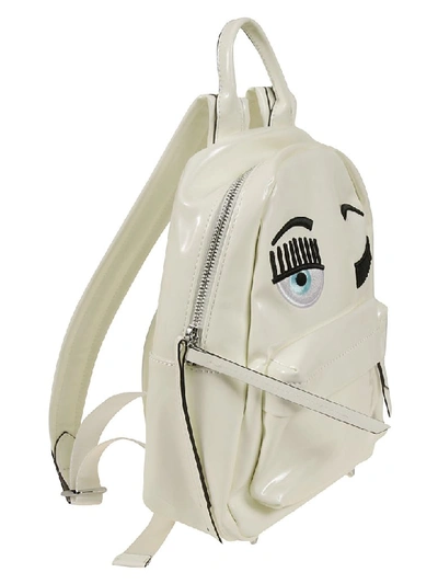 Shop Chiara Ferragni Flirting Eye Backpack In White