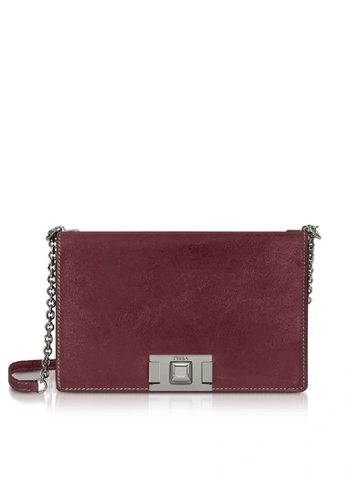 Shop Furla Glossy Leather Mimì S Crossbody Bag In Ribes