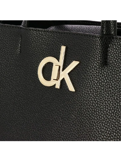 Shop Calvin Klein Bag In Hammered Ecological Leather In Black