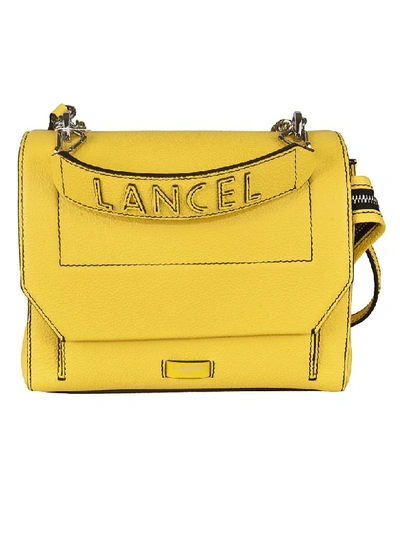 Shop Lancel Logo Shoulder Bag In Yellow