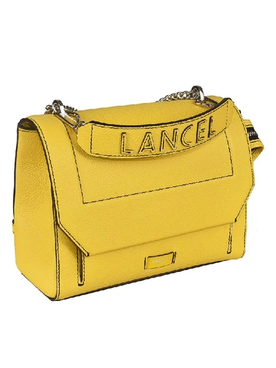 Shop Lancel Logo Shoulder Bag In Yellow