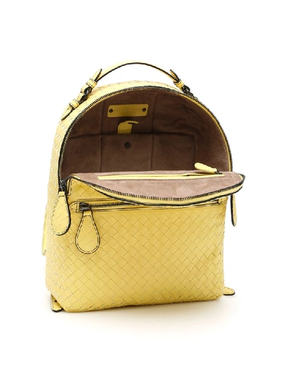 Shop Bottega Veneta Intrecciato Backpack In Lemon Nero (yellow)