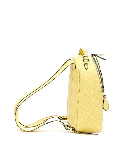 Shop Bottega Veneta Intrecciato Backpack In Lemon Nero (yellow)