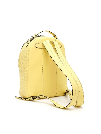 Shop Bottega Veneta Intrecciato Backpack In Lemon Nero (yellow)