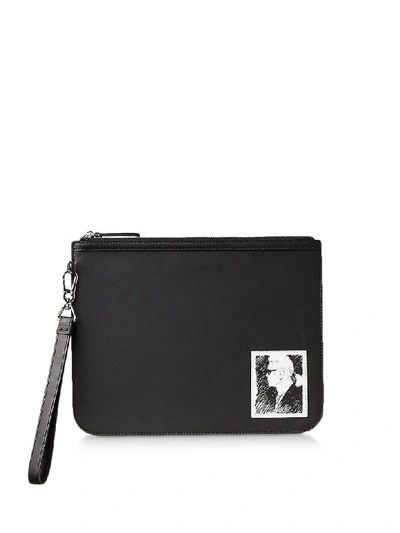 Shop Karl Lagerfeld Karl Legend Luxury Clutch In Black