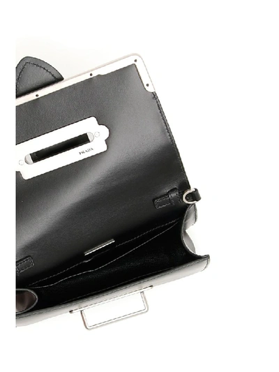 Shop Prada Studded Cahier Bag In Nero (black)
