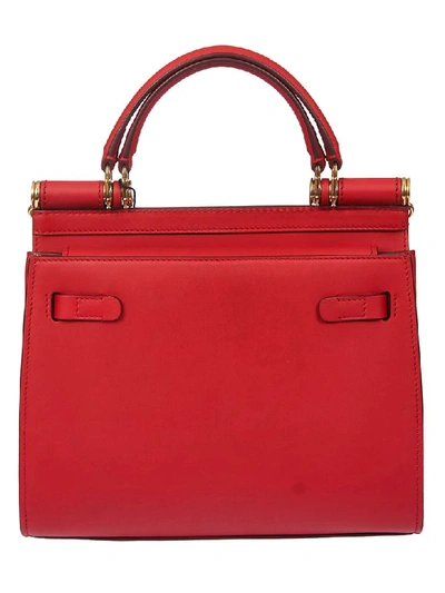 Shop Dolce & Gabbana Logo Plaque Tote In Poppy Red