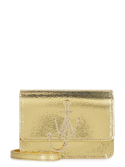 Shop Jw Anderson Anchor Logo Leather Shoulder Bag In Gold