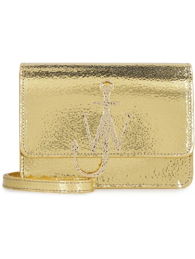 Shop Jw Anderson Anchor Logo Leather Shoulder Bag In Gold
