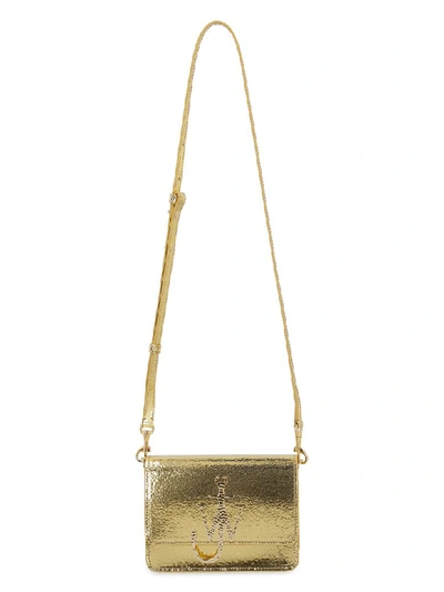 Shop Jw Anderson Anchor Logo Leather Shoulder Bag In Gold