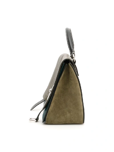 Shop Jw Anderson Tricolor Disc Satchel Bag In Khaki (black)