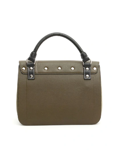 Shop Jw Anderson Tricolor Disc Satchel Bag In Khaki (black)