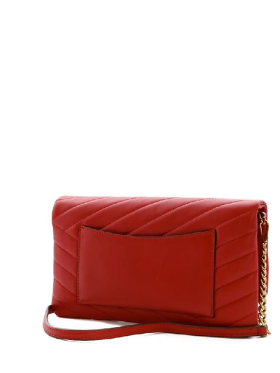 Shop Tory Burch Kira Chevron Clutch In Red