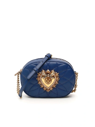 Shop Dolce & Gabbana Devotion Camera Bag In Blu (blue)