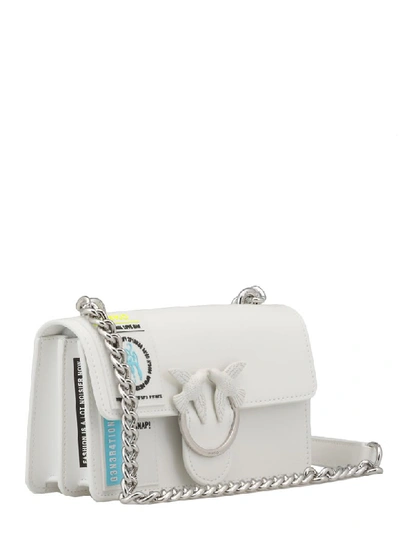 Shop Pinko Mini Love Rubber Shoulder Bag In White