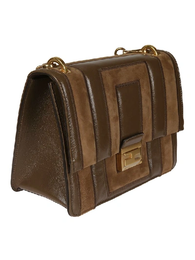 Shop Fendi Flap Shoulder Bag In Rovere