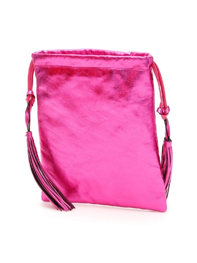 Shop Attico Laminated Nappa Mini Bag In Fuchsia (fuchsia)